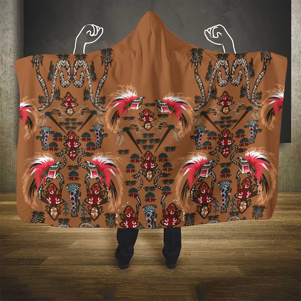 Terracotta Bird of Batik Papua Hooded Blanket Exotic Natural Wealth of Papua LT9 - Polynesian Pride