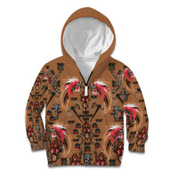 Terracotta Bird of Batik Papua Kid Hoodie Exotic Natural Wealth of Papua - Polynesian Pride