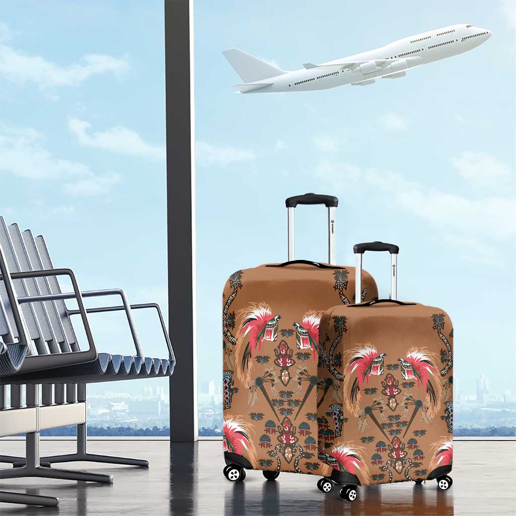 Terracotta Bird of Batik Papua Luggage Cover Exotic Natural Wealth of Papua - Polynesian Pride