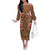Terracotta Bird of Batik Papua Off The Shoulder Long Sleeve Dress Exotic Natural Wealth of Papua - Polynesian Pride