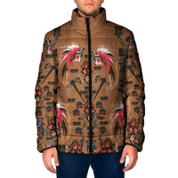 Terracotta Bird of Batik Papua Padded Jacket Exotic Natural Wealth of Papua LT9 Men Gold - Polynesian Pride