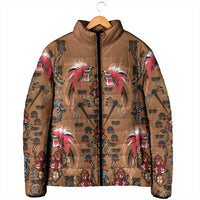 Terracotta Bird of Batik Papua Padded Jacket Exotic Natural Wealth of Papua LT9 - Polynesian Pride