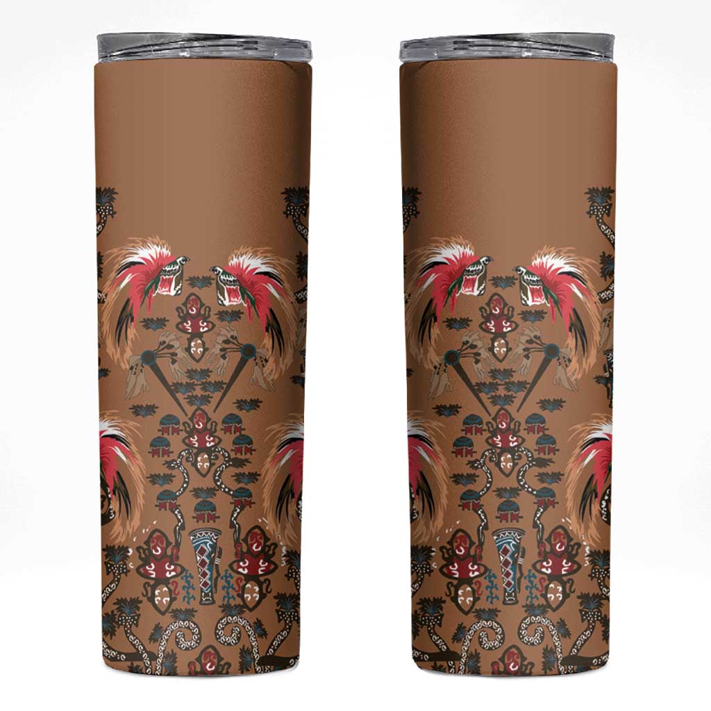 Terracotta Bird of Batik Papua Skinny Tumbler Exotic Natural Wealth of Papua - Polynesian Pride