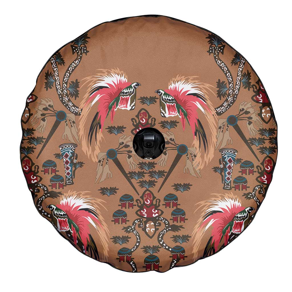 Terracotta Bird of Batik Papua Spare Tire Cover Exotic Natural Wealth of Papua - Polynesian Pride