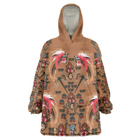 Terracotta Bird of Batik Papua Wearable Blanket Hoodie Exotic Natural Wealth of Papua - Polynesian Pride