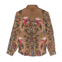 Terracotta Bird of Batik Papua Women Casual Shirt Exotic Natural Wealth of Papua LT9 - Polynesian Pride