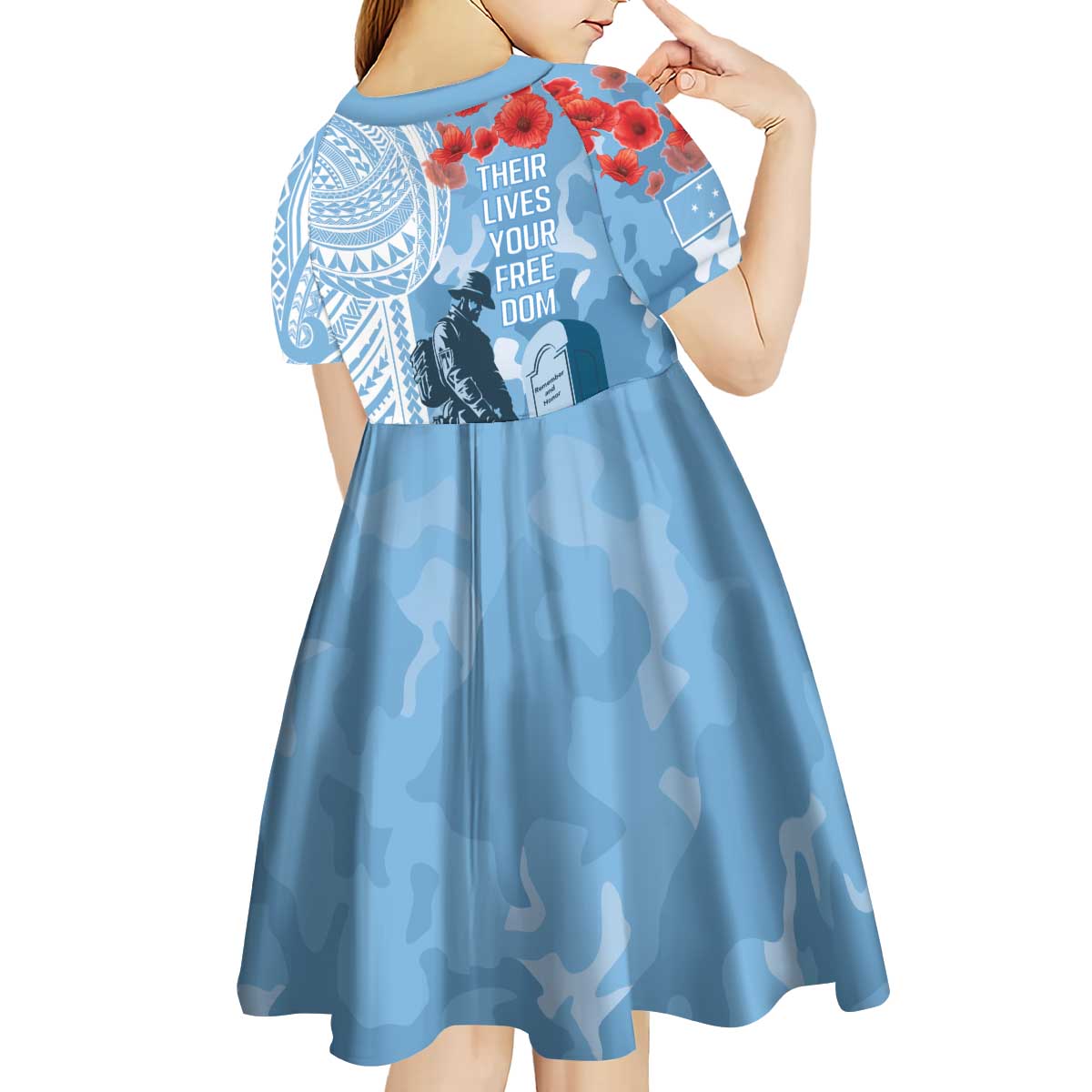 FSM Verterans Day Kid Short Sleeve Dress Their Lives Your Freedom