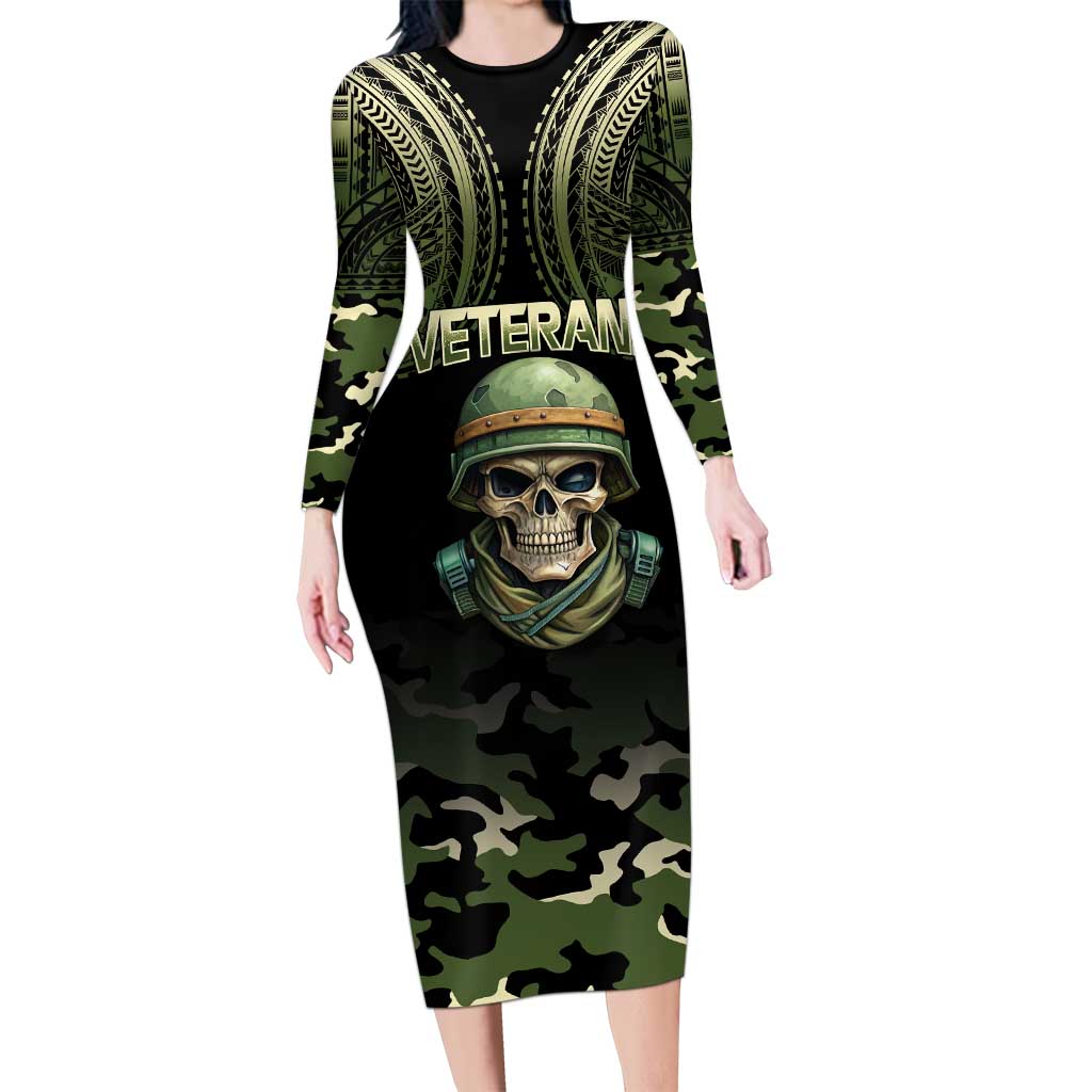 Veterans Day Family Matching Long Sleeve Bodycon Dress and Hawaiian Shirt War Never Leaves A Veteran Proud Military