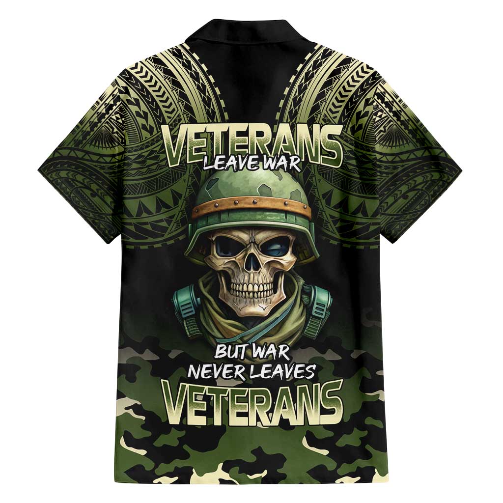 Veterans Day Family Matching Puletasi and Hawaiian Shirt War Never Leaves A Veteran Proud Military LT9 - Polynesian Pride