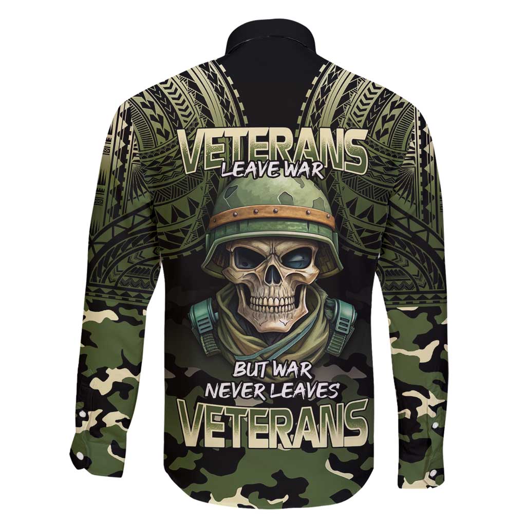 Veterans Day Family Matching Puletasi and Hawaiian Shirt War Never Leaves A Veteran Proud Military LT9 - Polynesian Pride