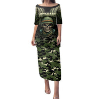 Veterans Day Family Matching Puletasi and Hawaiian Shirt War Never Leaves A Veteran Proud Military LT9 Mom's Dress Black - Polynesian Pride