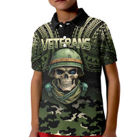 Veterans Day Kid Polo Shirt War Never Leaves A Veteran Proud Military