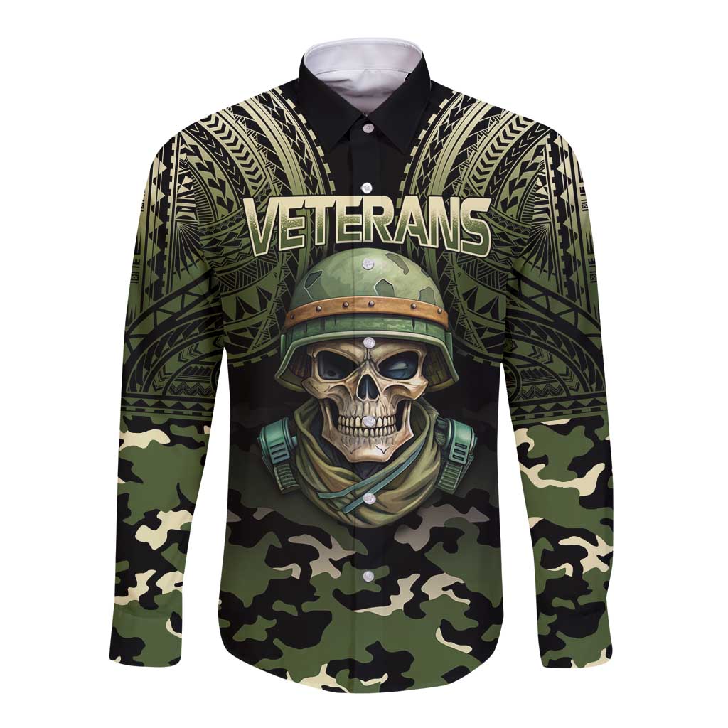 Veterans Day Long Sleeve Button Shirt War Never Leaves A Veteran Proud Military