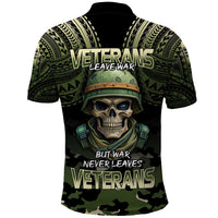 Veterans Day Polo Shirt War Never Leaves A Veteran Proud Military
