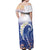 Marshall Islands Manit Day Off Shoulder Maxi Dress Plumeria and Polynesian Tribal