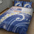 Marshall Islands Manit Day Quilt Bed Set Plumeria and Polynesian Tribal