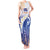 Marshall Islands Manit Day Tank Maxi Dress Plumeria and Polynesian Tribal