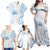 Palau 1981 Tribal Tattoo Family Matching Off Shoulder Maxi Dress and Hawaiian Shirt with Belau Plumeria Flowers