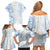 Palau 1981 Tribal Tattoo Family Matching Off Shoulder Short Dress and Hawaiian Shirt with Belau Plumeria Flowers