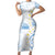 Palau 1981 Tribal Tattoo Family Matching Short Sleeve Bodycon Dress and Hawaiian Shirt with Belau Plumeria Flowers