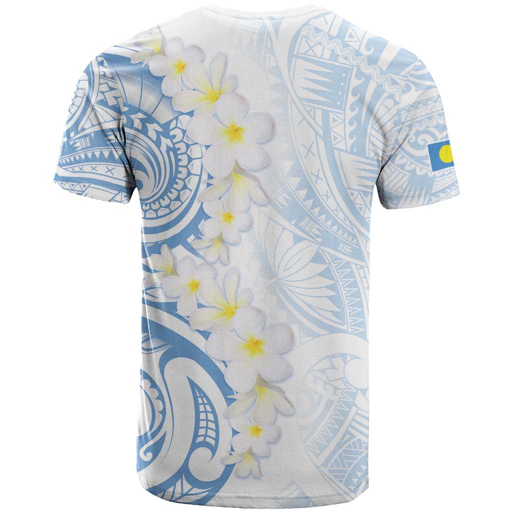 Palau 1981 Tribal Tattoo T Shirt with Belau Plumeria Flowers