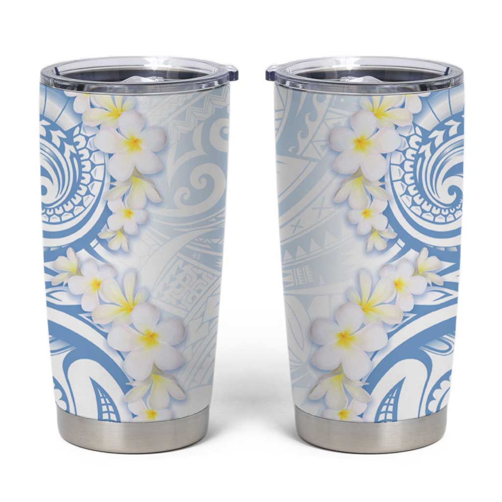 Palau 1981 Tribal Tattoo Tumbler Cup with Belau Plumeria Flowers