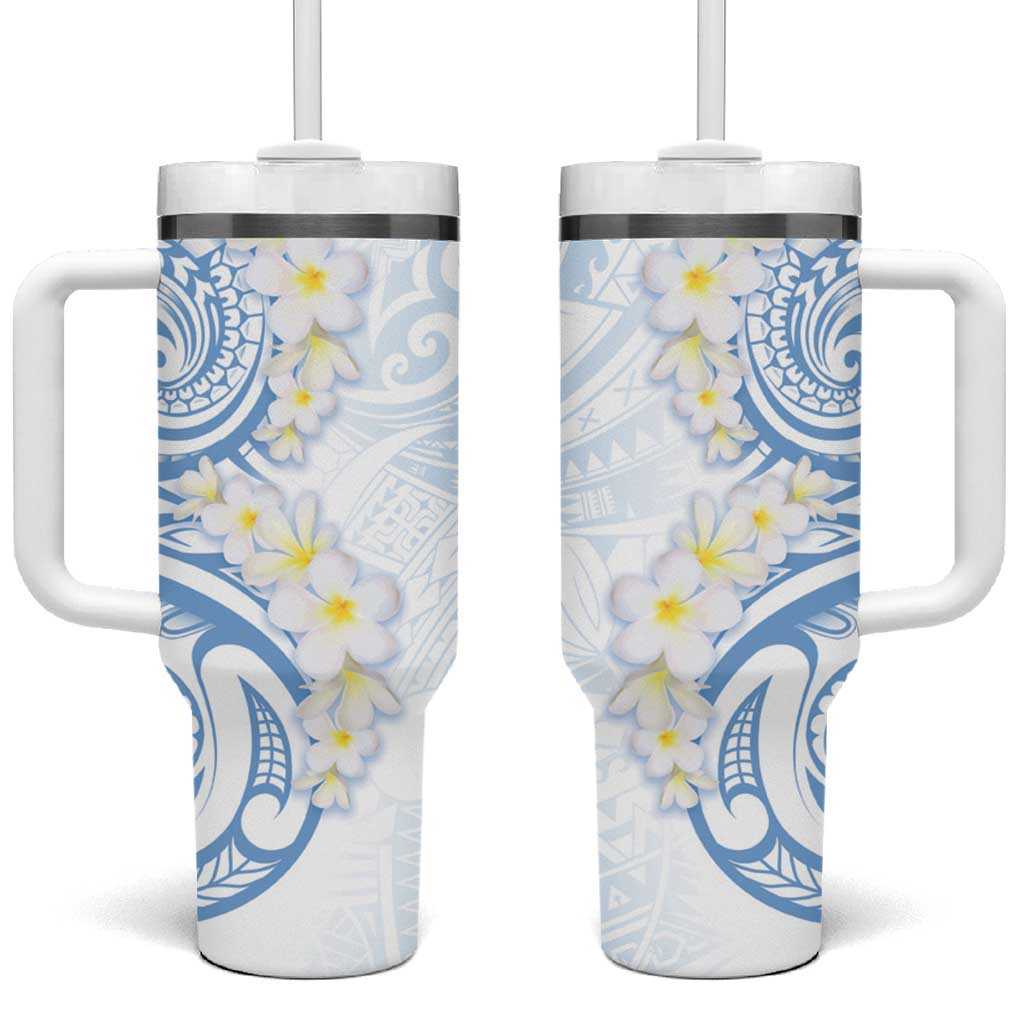 Palau 1981 Tribal Tattoo Tumbler With Handle with Belau Plumeria Flowers