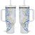 Palau 1981 Tribal Tattoo Tumbler With Handle with Belau Plumeria Flowers