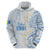 Palau 1981 Tribal Tattoo Zip Hoodie with Belau Plumeria Flowers