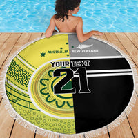 Custom Cricket AUNZ Spirit Beach Blanket Aussie New Zealand Retro Edition - Polynesian Pride