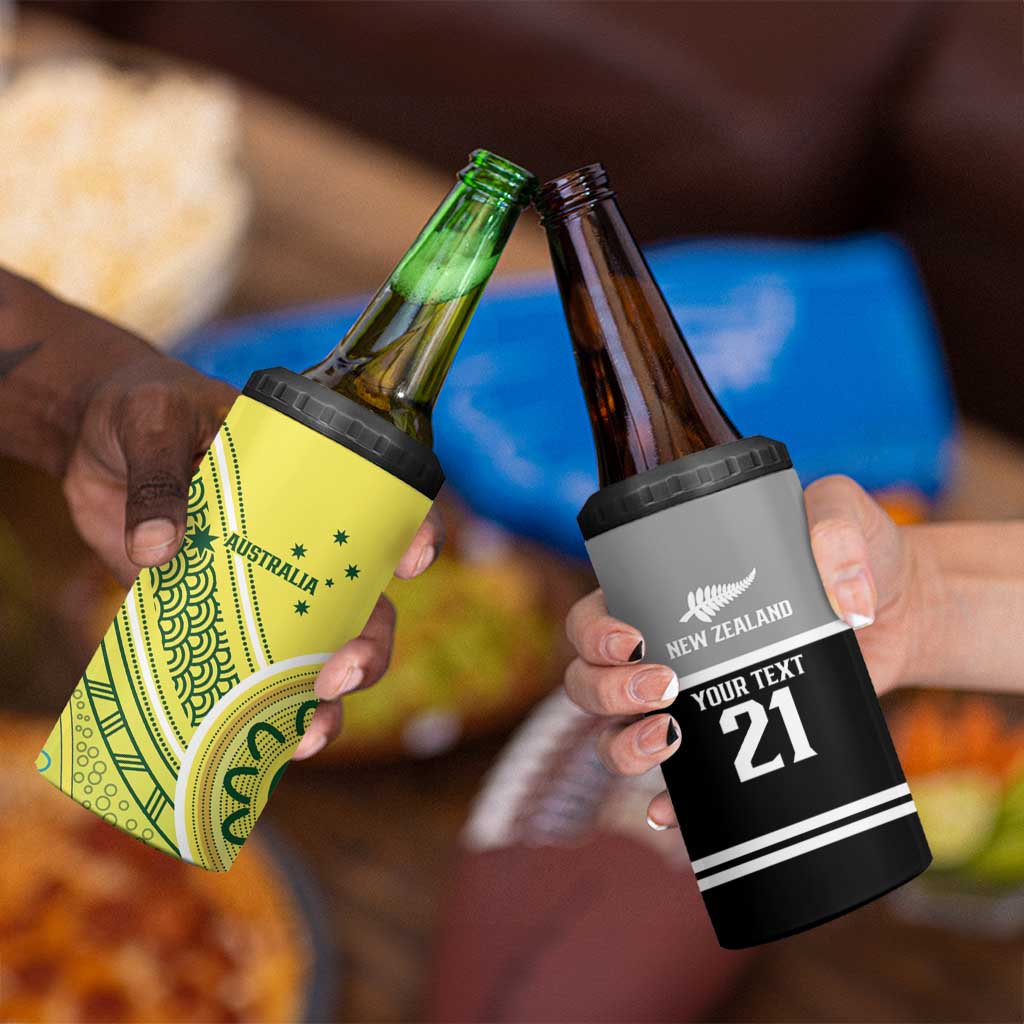 Custom Cricket AUNZ Spirit 4 in 1 Can Cooler Tumbler Aussie New Zealand Retro Edition - Polynesian Pride