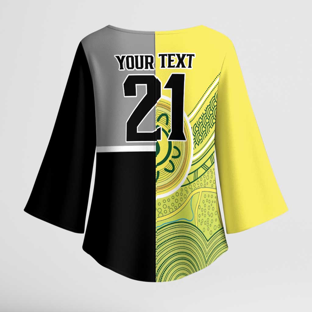 Custom Cricket AUNZ Spirit Kimono Sleeve Blouse Aussie New Zealand Retro Edition - Polynesian Pride