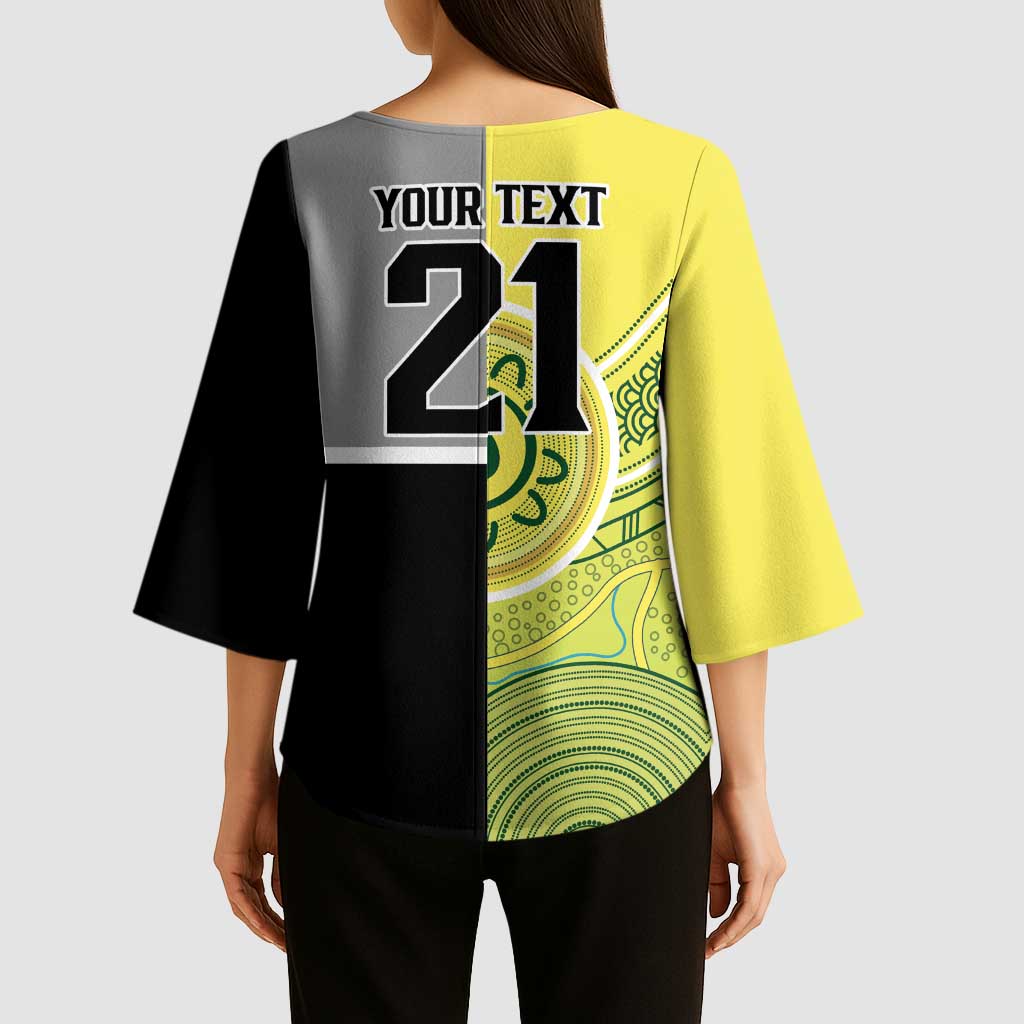 Custom Cricket AUNZ Spirit Kimono Sleeve Blouse Aussie New Zealand Retro Edition - Polynesian Pride