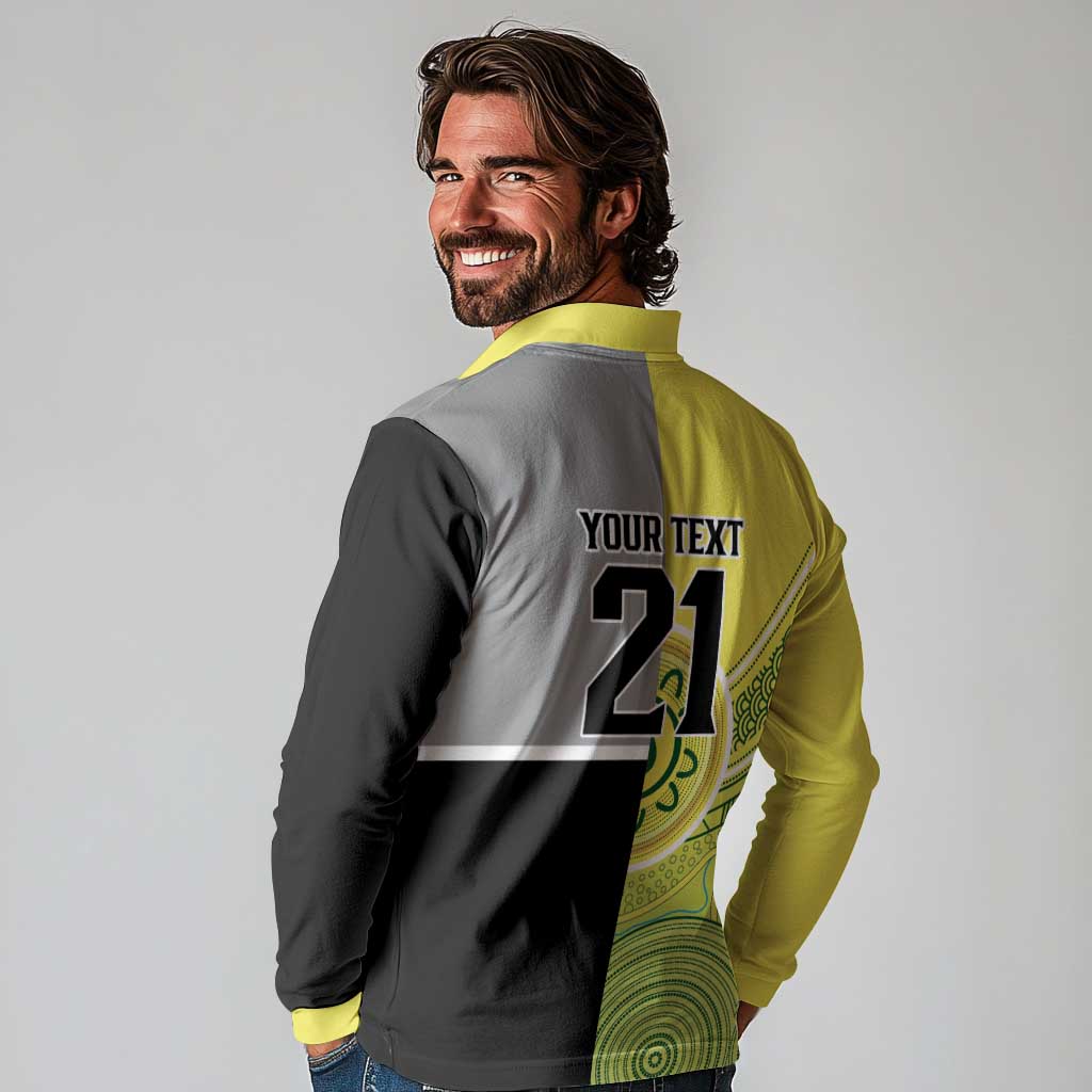 Custom Cricket AUNZ Spirit Long Sleeve Polo Shirt Aussie New Zealand Retro Edition - Polynesian Pride