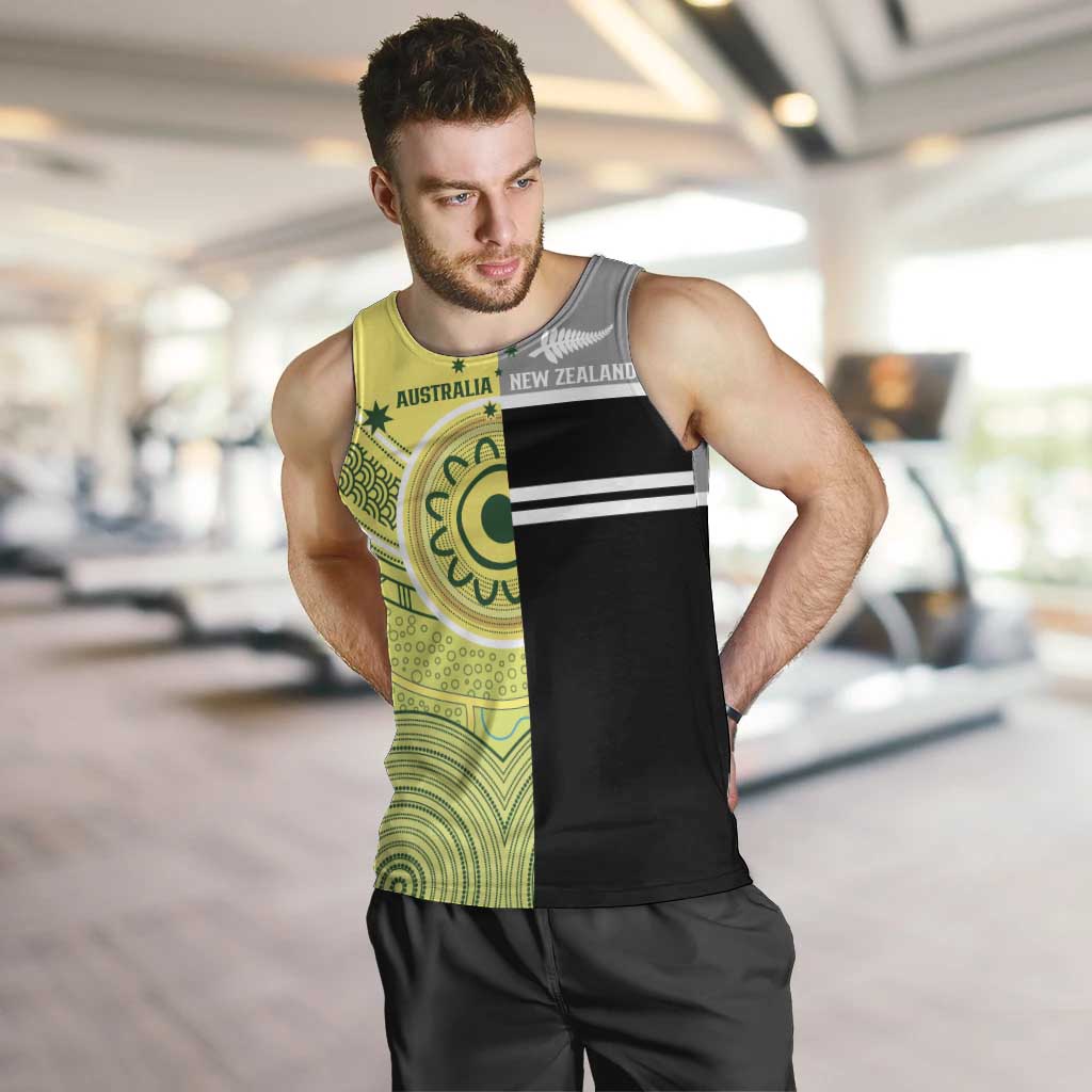 Custom Cricket AUNZ Spirit Men Tank Top Aussie New Zealand Retro Edition - Polynesian Pride