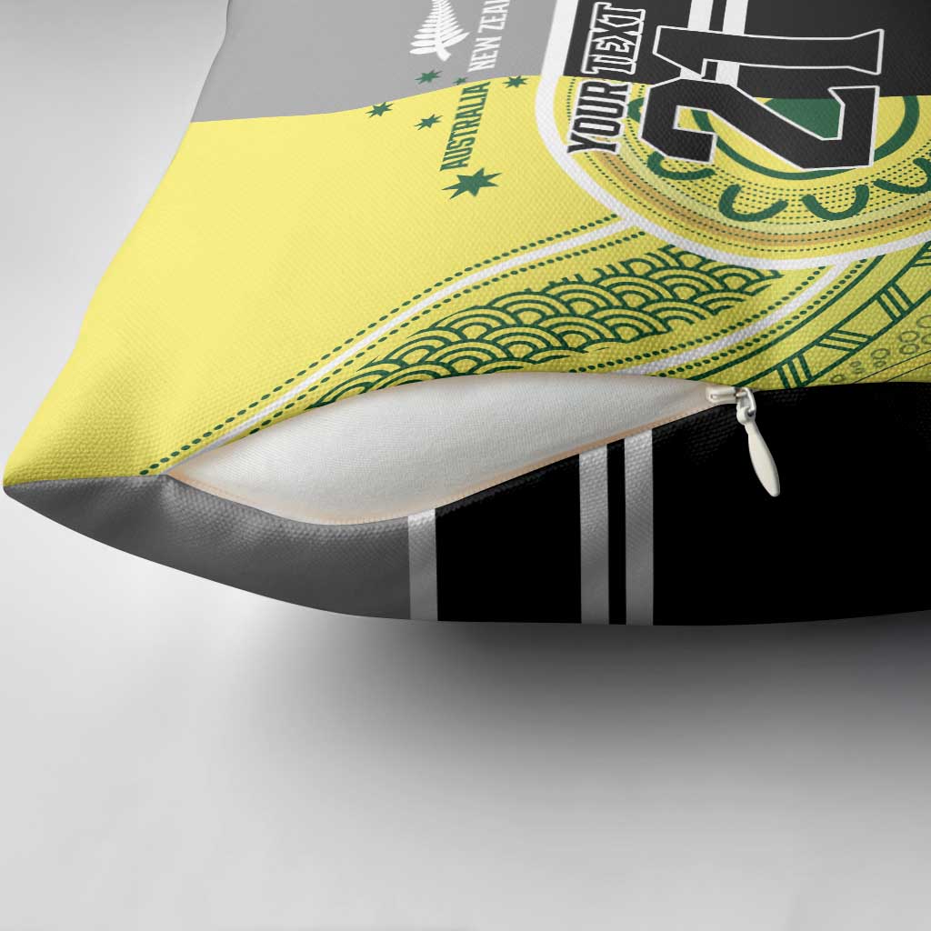 Custom Cricket AUNZ Spirit Pillow Cover Aussie New Zealand Retro Edition - Polynesian Pride