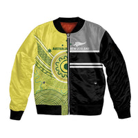 Custom Cricket AUNZ Spirit Sleeve Zip Bomber Jacket Aussie New Zealand Retro Edition - Polynesian Pride