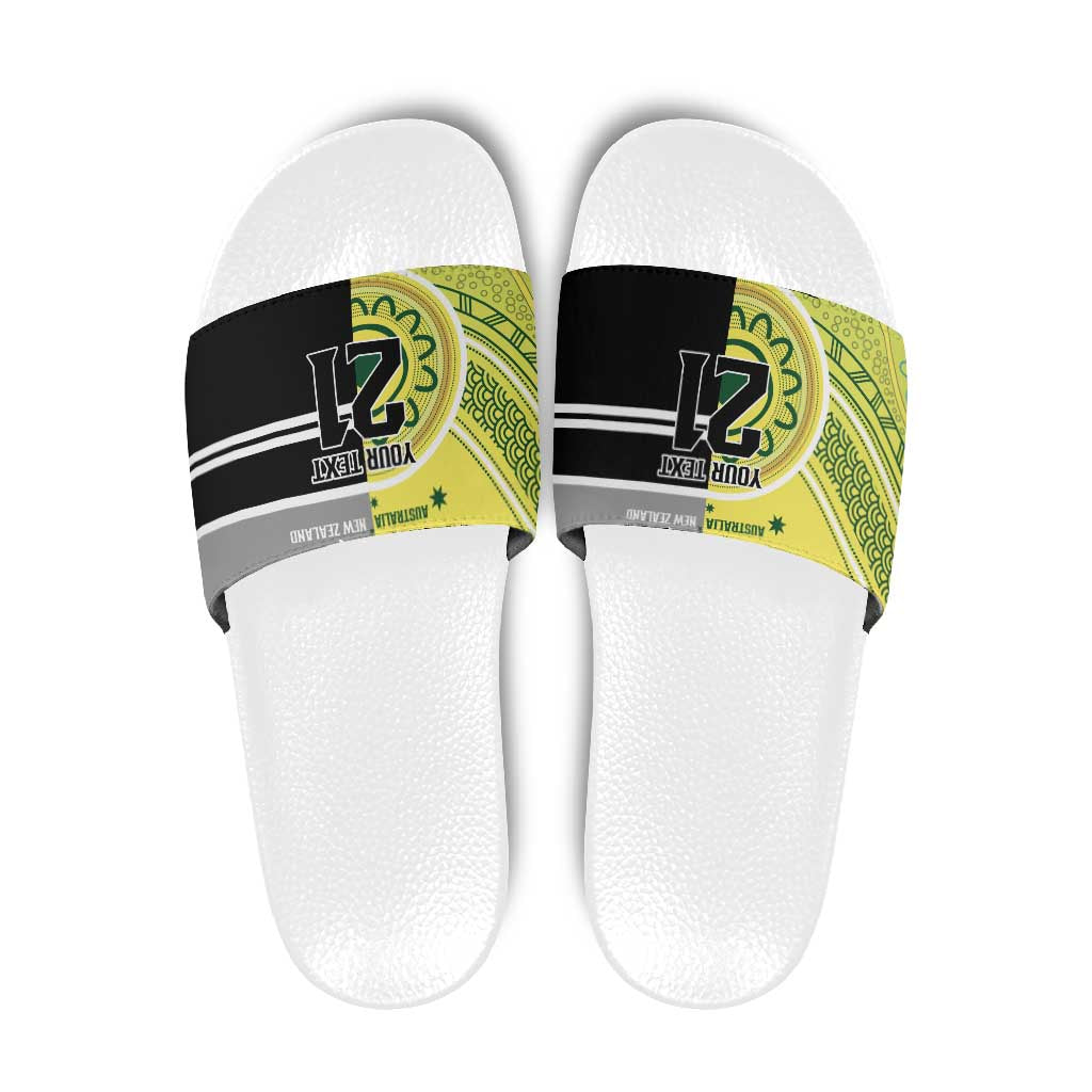 Custom Cricket AUNZ Spirit Slide Sandals Aussie New Zealand Retro Edition - Polynesian Pride