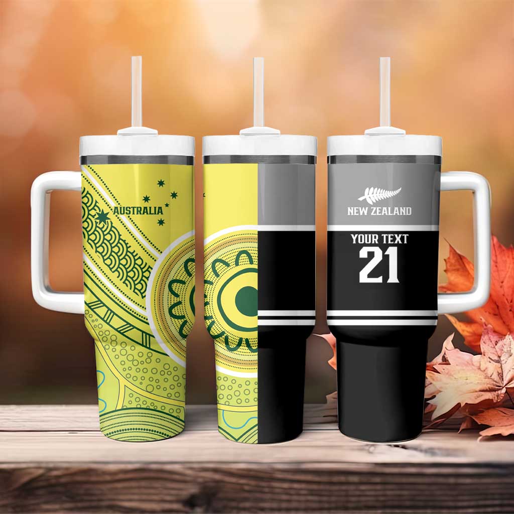 Custom Cricket AUNZ Spirit Tumbler With Handle Aussie New Zealand Retro Edition - Polynesian Pride