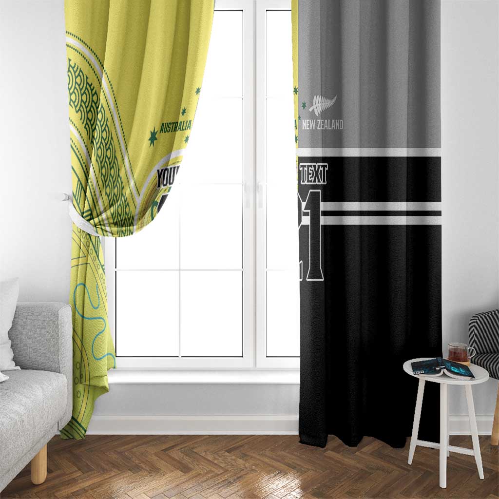 Custom Cricket AUNZ Spirit Window Curtain Aussie New Zealand Retro Edition - Polynesian Pride