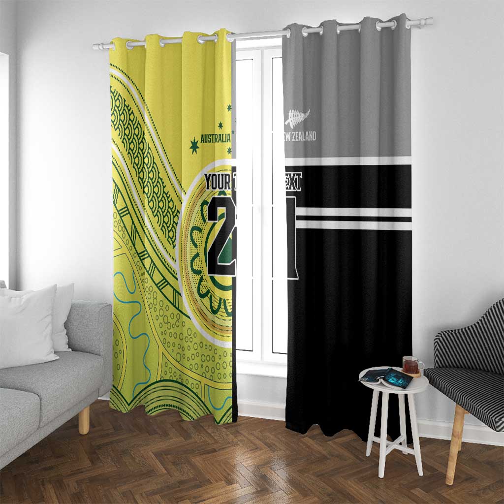 Custom Cricket AUNZ Spirit Window Curtain Aussie New Zealand Retro Edition - Polynesian Pride