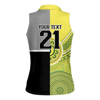 Custom Cricket AUNZ Spirit Women Sleeveless Polo Shirt Aussie New Zealand Retro Edition - Polynesian Pride