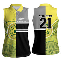 Custom Cricket AUNZ Spirit Women Sleeveless Polo Shirt Aussie New Zealand Retro Edition - Polynesian Pride
