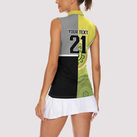 Custom Cricket AUNZ Spirit Women Sleeveless Polo Shirt Aussie New Zealand Retro Edition - Polynesian Pride