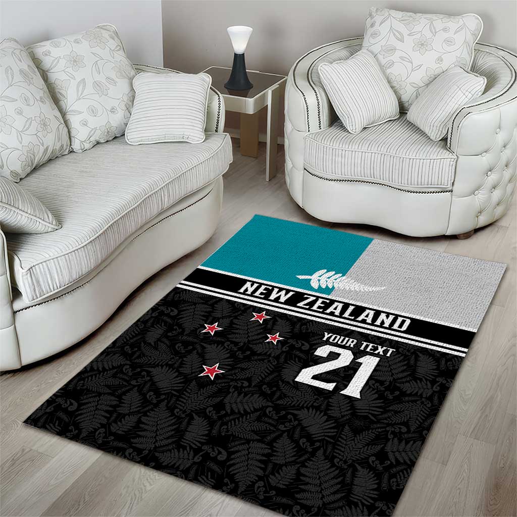 Custom NZ Cricket Pride Area Rug Silver Fern Fan Supporter Apparel - Polynesian Pride