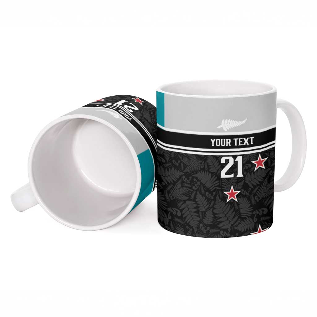Custom NZ Cricket Pride Ceramic Mug Silver Fern Fan Supporter Apparel - Polynesian Pride