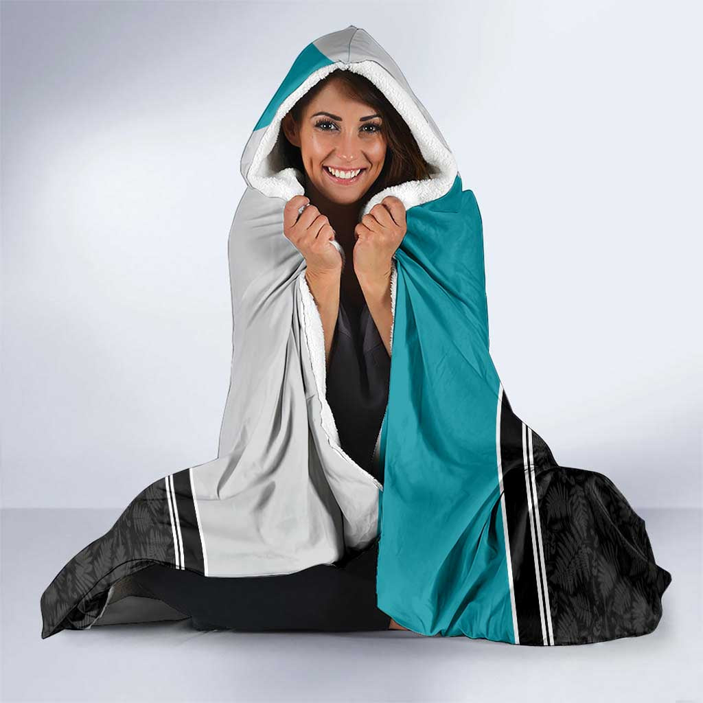 Custom NZ Cricket Pride Hooded Blanket Silver Fern Fan Supporter Apparel - Polynesian Pride