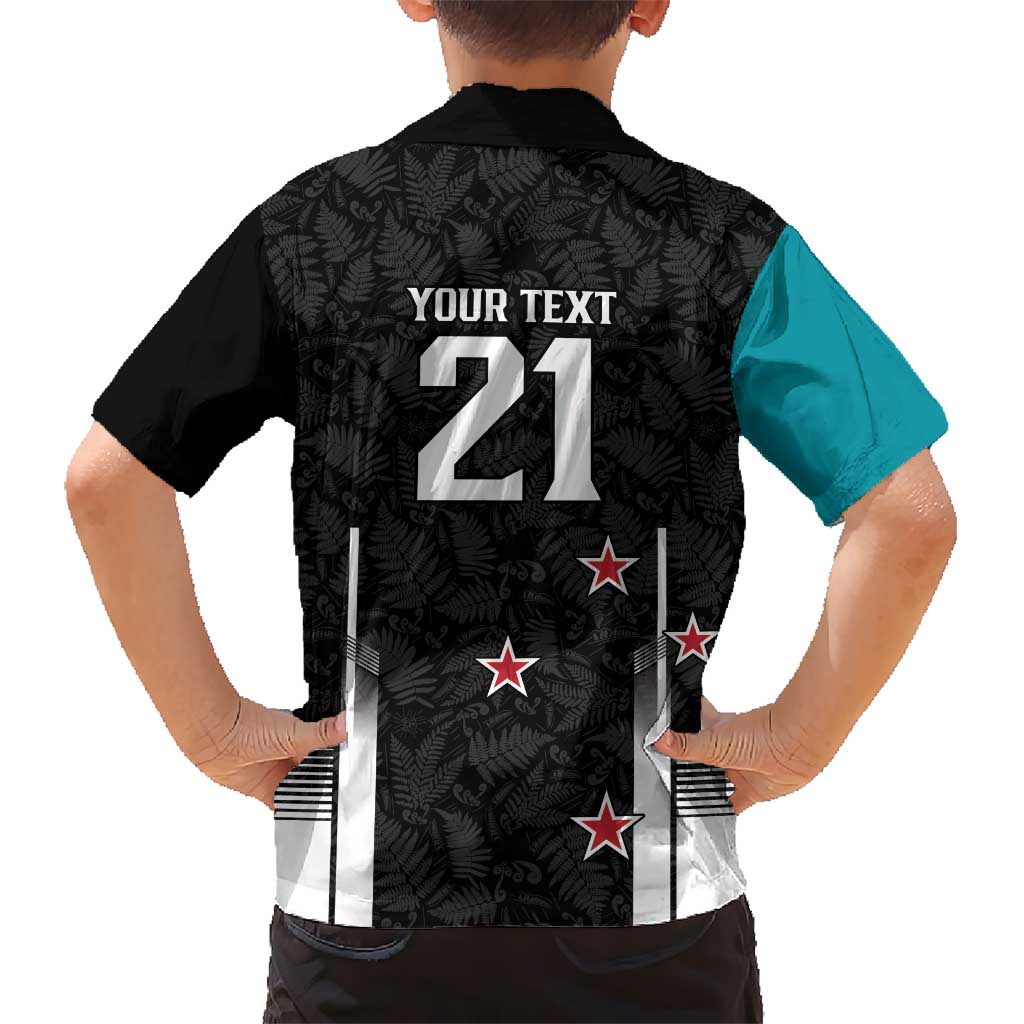Custom NZ Cricket Pride Kid Hawaiian Shirt Silver Fern Fan Supporter Apparel LT9 - Polynesian Pride