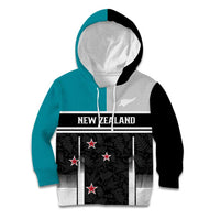 Custom NZ Cricket Pride Kid Hoodie Silver Fern Fan Supporter Apparel - Polynesian Pride