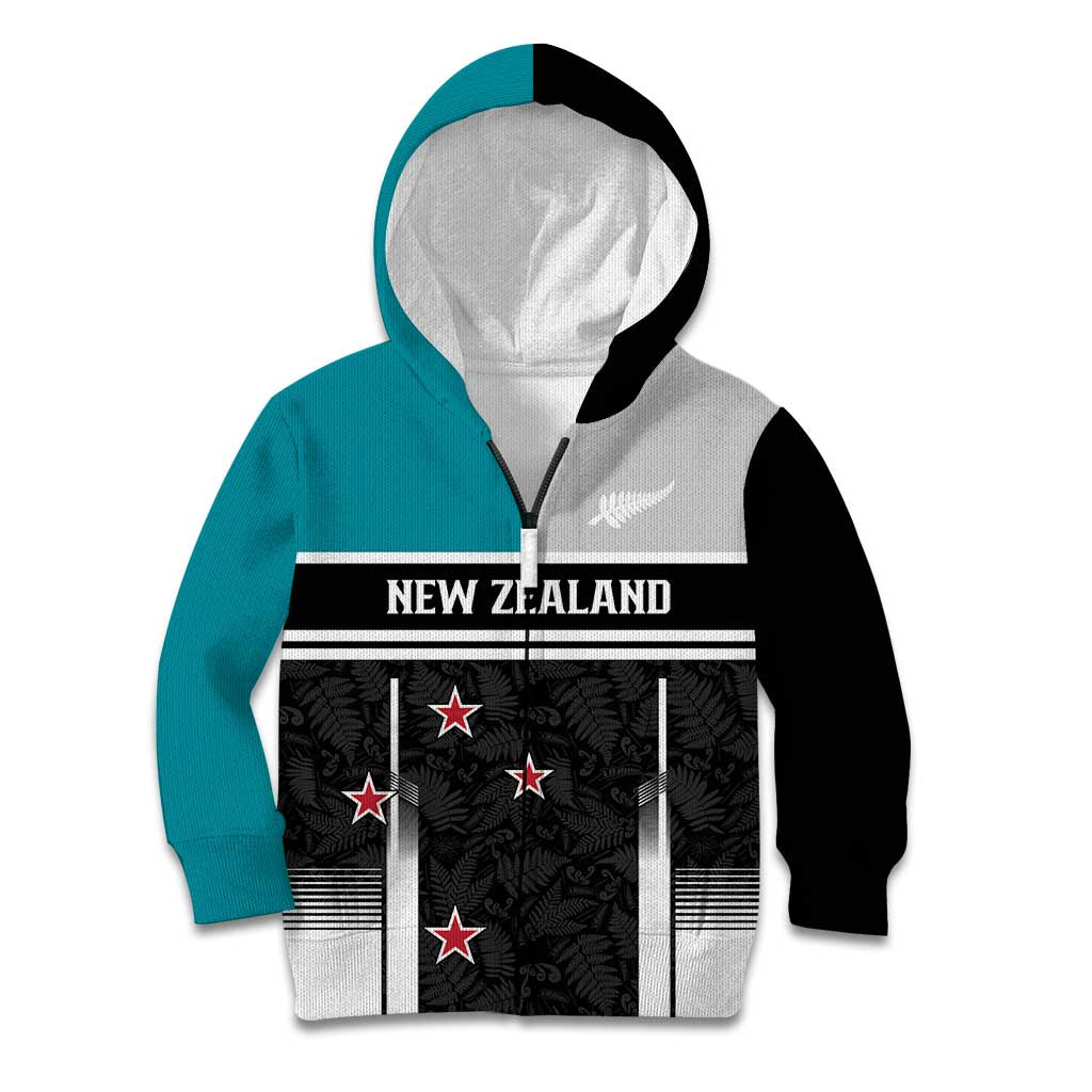 Custom NZ Cricket Pride Kid Hoodie Silver Fern Fan Supporter Apparel - Polynesian Pride
